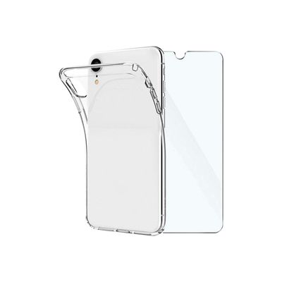 3701263519496-JAYM - coque de protection + verre trempé pour iPhone 14 - transparent-Angle droit-0