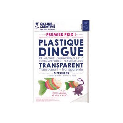 3532435403202-Graine Creative - 5  feuilles de Plastique Dingue -26.2 x 20.2 cm -Avant-0