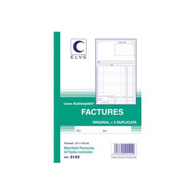 3416790021229-ELVE - Manifold Carnet de factures - 50 tripli - 21 x 14 cm-Avant-0
