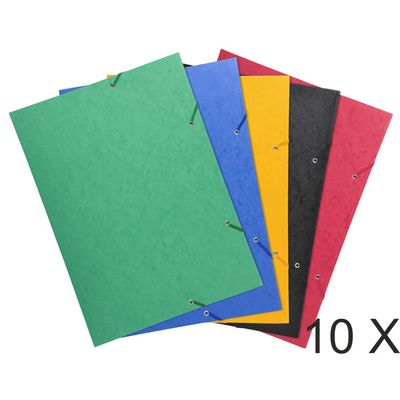 3130636595001-Exacompta - 10 Chemises à 3 rabats - A3 - couleurs assorties--0