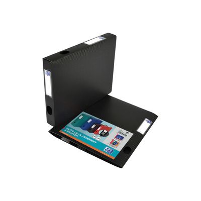 3045050357220-Oxford Memphis - Boîte de classement plastique - dos 40 mm - noir-Angle droit-0