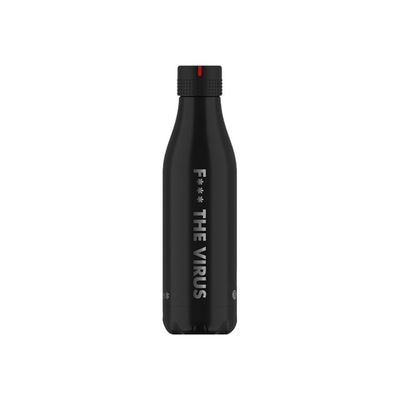 3614300021671-Les Artistes Paris - Gourde Bouteille isotherme 500 ml - F*** the virus - acier inoxydable-Avant-0
