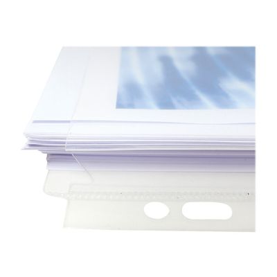 3157407004951-Exacompta - 10 Pochettes perforées à soufflet - A4 - lisse - 20/100-Gros plan-1