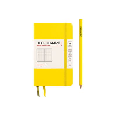 4004117424830-Leuchtturm1917 - Carnet de notes rigide A6 - pointillés - jaune citron-Avant-0