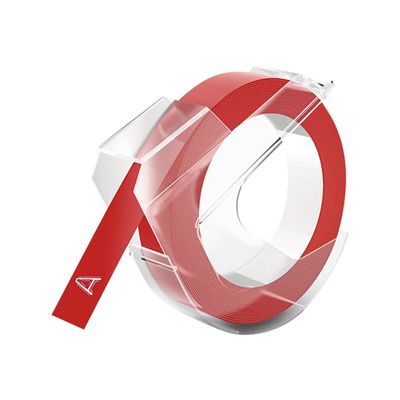 3501170898154-Dymo - Ruban d'étiquettes auto-adhésives 3D - 1 rouleau (9 mm x 3 m) - fond rouge-Angle droit-1