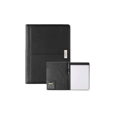 3108724255502-Oberthur Chester - Conférencier A4 avec calculatrice - noir-Avant-0