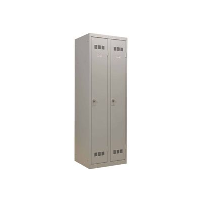 3219093104640-Vestiaire Industrie Propre - 2 portes - 180 x 60 x 50 cm - gris/gris-Angle gauche-0