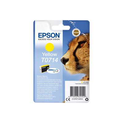 8715946360447-Epson T0714 Guépard - jaune - cartouche d'encre originale-Avant-0