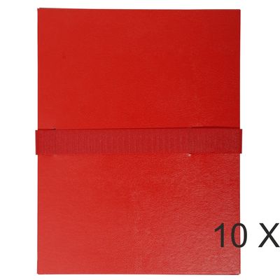 3130632006297-Exacompta - 10 Chemises extensibles 1 rabat à sangle scratch - rouge--0