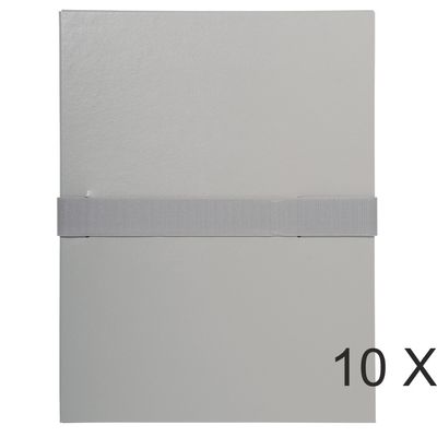 3130632006303-Exacompta - 10 Chemises extensibles 1 rabat à sangle scratch - gris--0