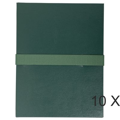 3130632006334-Exacompta - 10 Chemises extensibles 1 rabat à sangle scratch - vert foncé--0