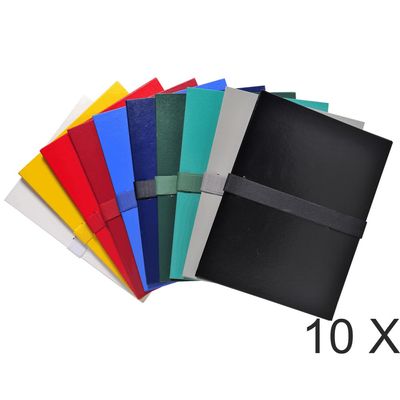 3130632006402-Exacompta - 10 Chemises extensibles 1 rabat à sangle scratch - couleurs assorties--0