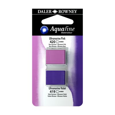 5011386117966-Daler-Rowney Aquafine - Ensemble de peinture - 2 parties - aquarelle - 2 couleurs - rose outremer, violet ultramar--0