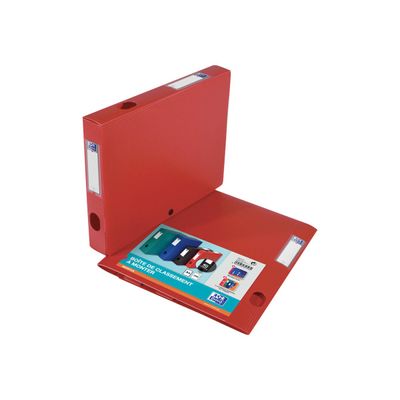 3045050357282-Oxford Memphis - Boîte de classement plastique - dos 40 mm - rouge-Angle gauche-0