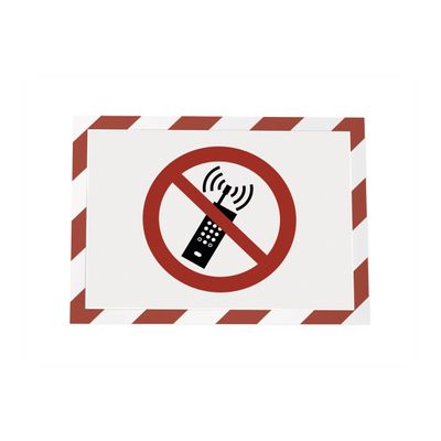 4005546406565-Durable Duraframe Security - 2 Cadres d'affichage bicolore - A4 - rouge/blanc (encadrement magnét-Avant-2