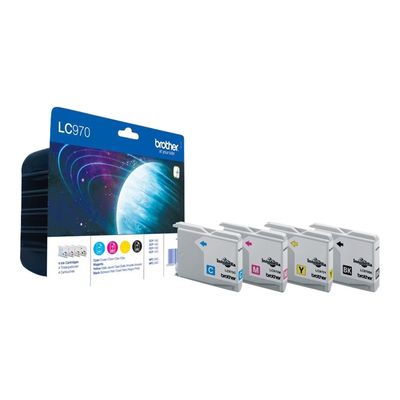 5014050000007-Brother LC970 - Pack de 4 - noir, cyan, magenta, jaune - cartouche d'encre originale-Angle gauche-1