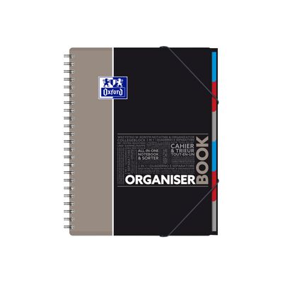 3020120056623-Oxford Etudiants - Cahier trieur Organiserbook A4+ (24 x 29,7 cm) - 160 pages - grands carreaux (Seyes) - disponibl-Angle droit-1