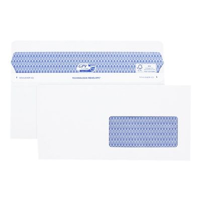 3250650050512-GPV Secure - 100 Enveloppes DL+ 112 x 225 mm - 90 gr - fenêtre 45x100 mm - blanc - autocoll-Multi-angle-1