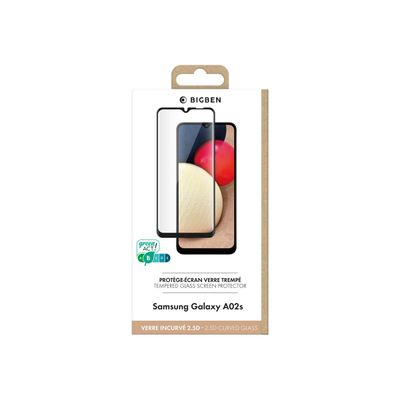 3571211454083-BigBen CONNECTED - verre trempé pour Samsung A02S - noir-Avant-1