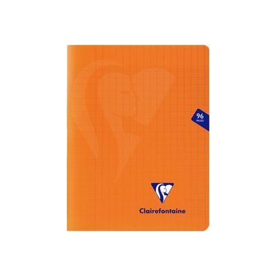 3329683837411-Clairefontaine Mimesys - Cahier polypro 17 x 22 cm - 96 pages - grands carreaux (Seyes) - orange-Avant-0