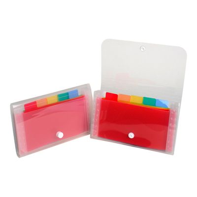 3130630554981-Exacompta - Trieur à soufflet 6 compartiments - 11x18 cm - blanc transparent-Multi-angle-1