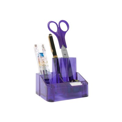 5018505028905-Rapesco - Pot à crayons violet transparent-Angle gauche-0
