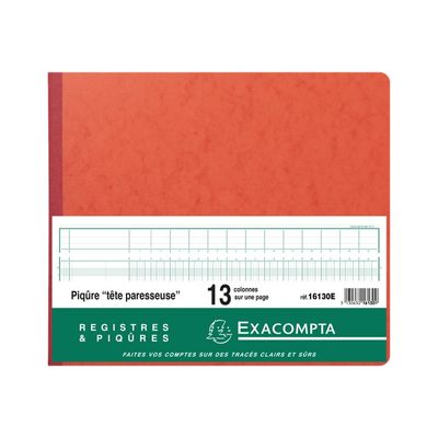 3130632161309-Exacompta - Piqûre tête paresseuse - 13 colonnes par page - 27 x 32 cm-Avant-2