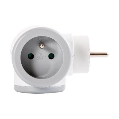 3760110683407-WATT & CO - Multiprise triplite rotative - blanc/gris-Droite-3