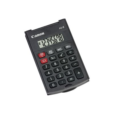 4960999790138-Calculatrice de poche Canon AS-8 - 8 chiffres - alimentation batterie-Avant-0