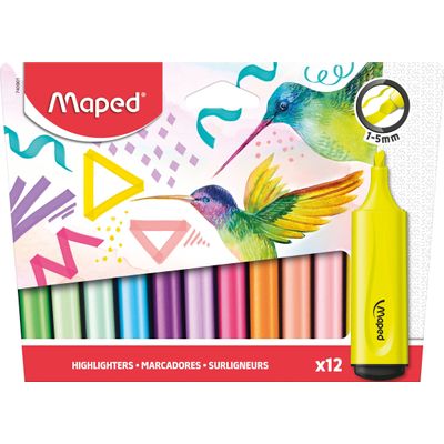 3154147409015-Maped Fluo'peps Classic - Pack de 12 surligneurs - couleurs assorties fluo et pastel--0
