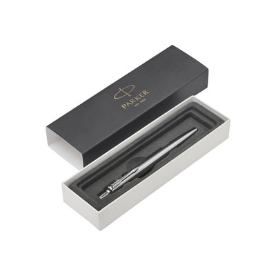 3501179531700-Parker Jotter - Stylo à bille - encre bleue - moyen - acier/argent-Angle gauche-2