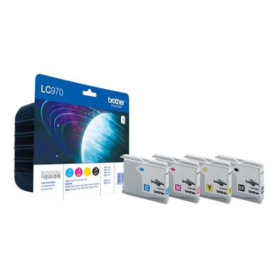 5014050000007-Brother LC970 - Pack de 4 - noir, cyan, magenta, jaune - cartouche d'encre originale-Angle droit-0
