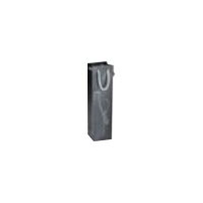 3700481664469-Logistipack - Sac cadeau Amazone pour bouteille - 10 cm x 9 cm x 38 cm - noir-Angle gauche-0