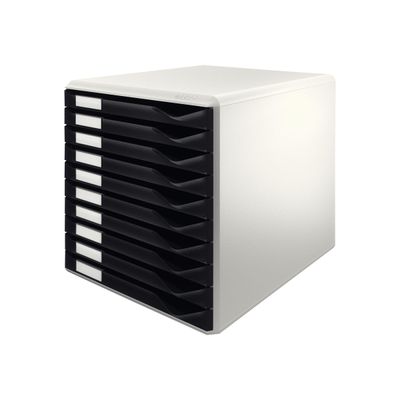 4002432328277-Leitz - Bloc de classement à tiroirs - 10 tiroirs - A4 - gris-Angle droit-0