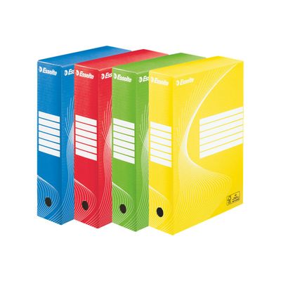 3249441284038-Esselte Standard - 10 boîtes archives - dos 8 cm - couleurs assorties-Multi-angle-1