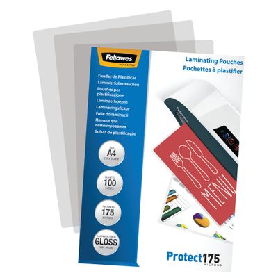 0077511530876-Fellowes - 100 pochettes de plastification A4 (216 x 303 mm) - 175 microns - brillantes --2