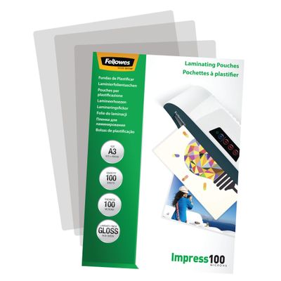 0400791407482-Fellowes - 100 pochettes de plastification A3 (303 x 426 mm) - 100 microns - brillantes --3