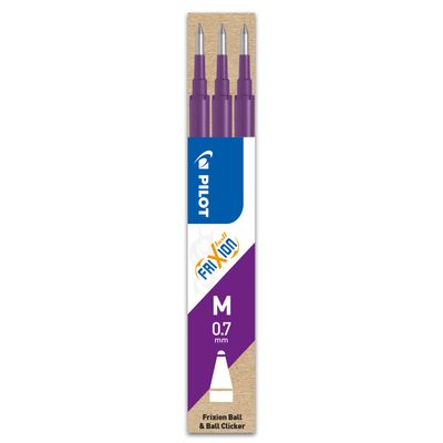 4902505356094-Pilot Frixion Ball - 3 Recharges pour rollers effaçables - 0,7 mm - violet--0