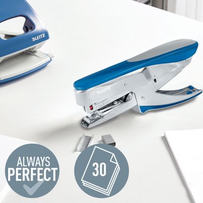 4002432357642-Leitz - Pince Agrafeuse bleu/gris - capacité de 30 feuilles - agrafes 24/6 ou 26/6--1