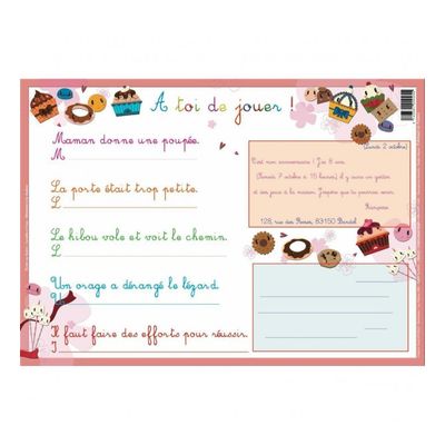 3142561000055-Aris Editions - Sous main éducatif effaçable "L'écriture" - 30 x 42 cm--1