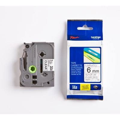 4977766684750-Brother TZe111 - Ruban d'étiquettes auto-adhésives - 1 rouleau (6 mm x 8 m) - fond transparent écrit--1