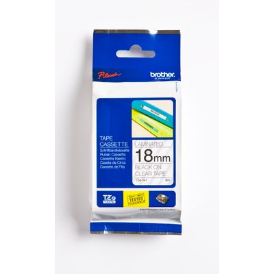 4977766684934-Brother TZe141 - Ruban d'étiquettes auto-adhésives - 1 rouleau (18 mm x 8 m) - fond transparent écri--0