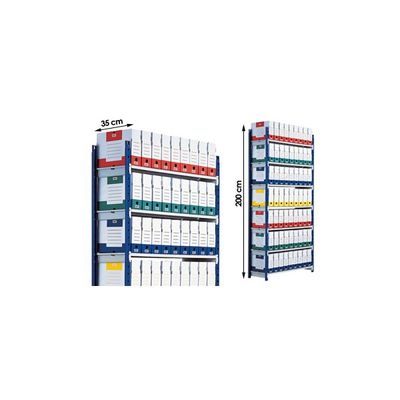 3660141140286-Paperflow Rang'Eco - Rack à étagère - élément suivant - 100 x 200 x 34 cm--3