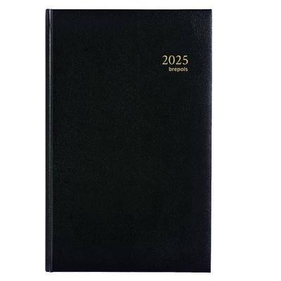 5412303101769-Agenda de la banque large Lima Jupiter 1er volume - 1 jour sur 2 pages - 17 x 27 cm - noir - Brepols--0