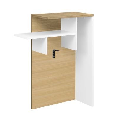 3483600289049-Surmeuble d'appoint ou comptoir d'accueil SUNDAY - L 83/61 x H 98/110 x P 32 cm - Chêne--1