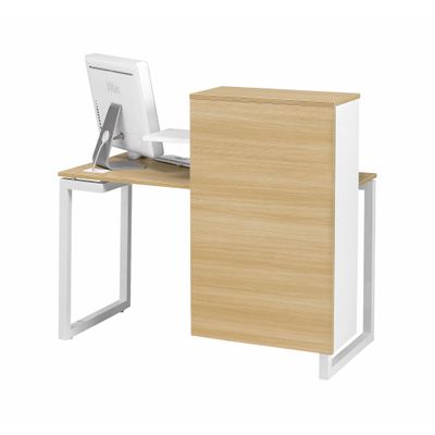 3483600289049-Surmeuble d'appoint ou comptoir d'accueil SUNDAY - L 83/61 x H 98/110 x P 32 cm - Chêne--2