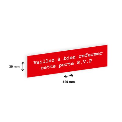 2012348177588-Plaque boîte à lettres personnalisée avec votre texte - 120 x 30 mm - rouge - adhésivée prête à --1