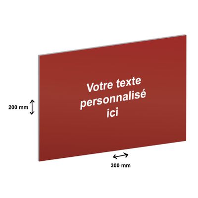 2012348178905-Plaque professionnelle en aluminium anodisé - personnalisée avec votre texte - 300 x 200 mm - Epaisseur 1 mm - rouge - adhésivé--0