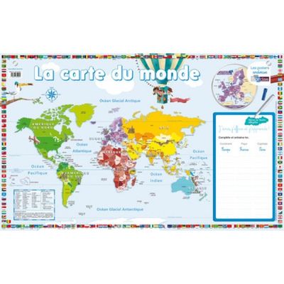 3133097352091-Poster Ardoise la carte du monde--0