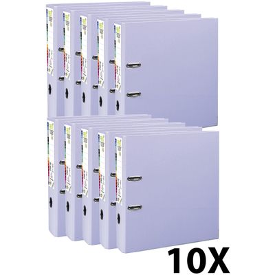 2012348400068-Exacompta Prem'Touch - 10 Classeurs à levier - Dos 80 mm - A4 Maxi - pour 600 feuilles - lilas--0